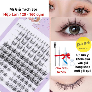 Mi giả tách sợi, mi giả cụm chùm tự nối tự nhiên, hộp lớn 10 hàng, mi giả anime, mi chùm mắt ướt