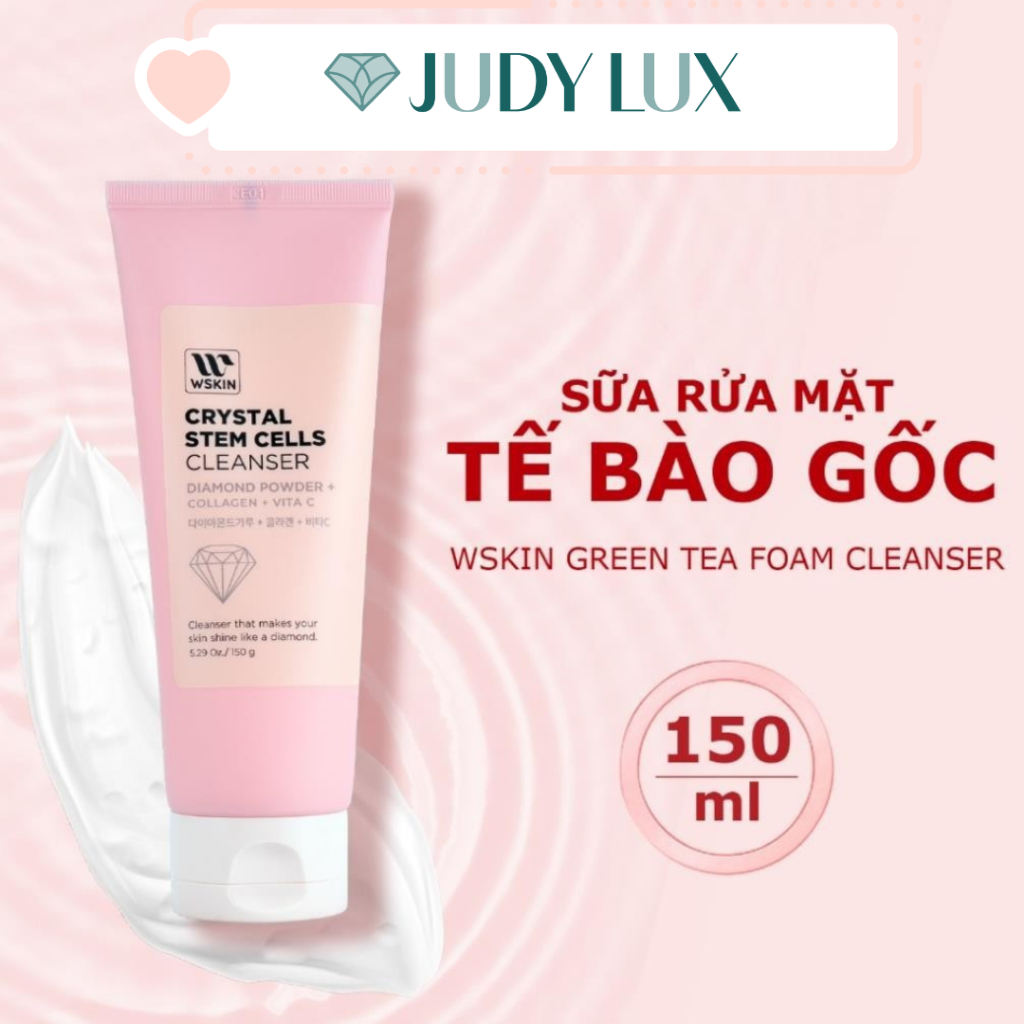 Sữa rửa mặt tế bào gốc cao cấp Wskin Crystal Stem Cells Cleansing Foam Chính Hãng 120G