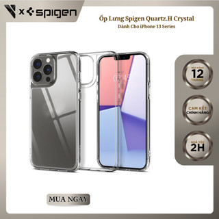 [Hoả Tốc HCM] Ốp Lưng Spigen Quartz.H Crystal Clear Iphone 13 Pro Max  Chống Sốc Với Mặt Sau Trong Suốt