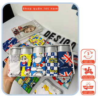 Quần lót,quần sịp đùi boxer nam in hình chất thun lạnh thời thượng co giãn 4 chiều in hình Shin, Doremon...{Giá Sốc }