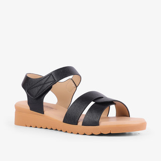 HCM - Sandal Xẹp Hạnh Dung Quai Đan Chéo HD0319AC ( Màu Kem - Đen - Bò - Trắng )