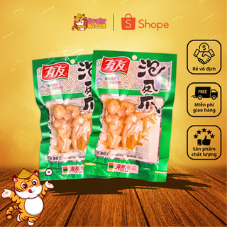 Chân gà cay YUYU, chân gà Trùng Khánh siêu cay gói 80g, Hương tiêu Nhật