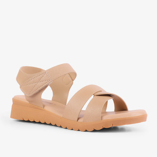 HCM - Sandal Xẹp Hạnh Dung Quai Đan Chéo HD0319AC ( Màu Kem - Đen - Bò - Trắng )