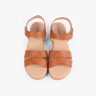 HCM - Sandal Xẹp Hạnh Dung Quai Đan Chéo HD0319AC ( Màu Kem - Đen - Bò - Trắng )