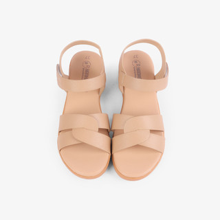 HCM - Sandal Xẹp Hạnh Dung Quai Đan Chéo HD0319AC ( Màu Kem - Đen - Bò - Trắng )