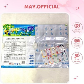 Combo 10 cái bọc tặng 10 nhãn vở ,set 10 tờ decal bọc sách vở, giấy bóng bọc sách vở trong suốt nhiều cỡ