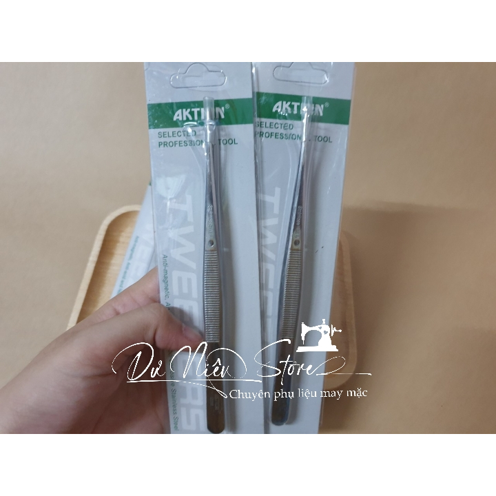 Nhíp gắp chỉ Aktion loại tốt không gỉ mũi cong & thẳng.