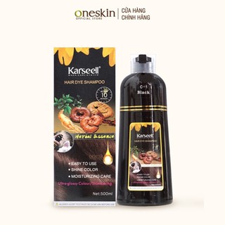 Dầu gội phủ bạc nhuộm tóc đen thảo dược KARSEELL Hair Dye Shampoo 500ml