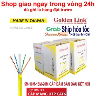 Dây mạng Golden Link CAT6 UTP bấm sẵn 2 đầu dài 5m/10m/15m/20m