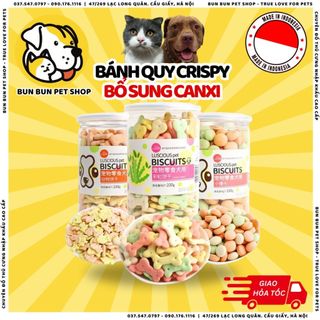 BÁNH QUY CRISPY GIÀU ĐẠM BỔ SUNG CANXI CHO CHÓ MÈO - SNACK THƯỞNG ĂN VẶT CHÓ MÈO