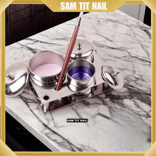 Bộ nồi đựng lưu huỳnh, đựng bột, cắm cọ tiện dụng cho ngành nail - Khuôn 5 gấu