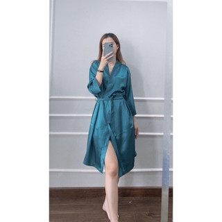 ÁO CHOÀNG PHI LỤA MỀM MÁT CAO CẤP CHO SPA,MAKE UP, THÊU LOGO