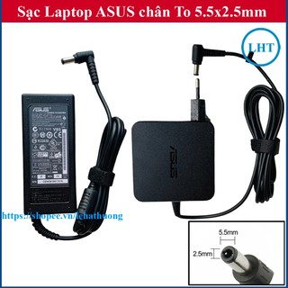 [Chân To] Sạc laptop Asus 19V - 3.42A (65W) chân 5.5x2.5mm - đầu sạc 5mm - thay Asus X451 F451 X550 X551 F454 F554 F555