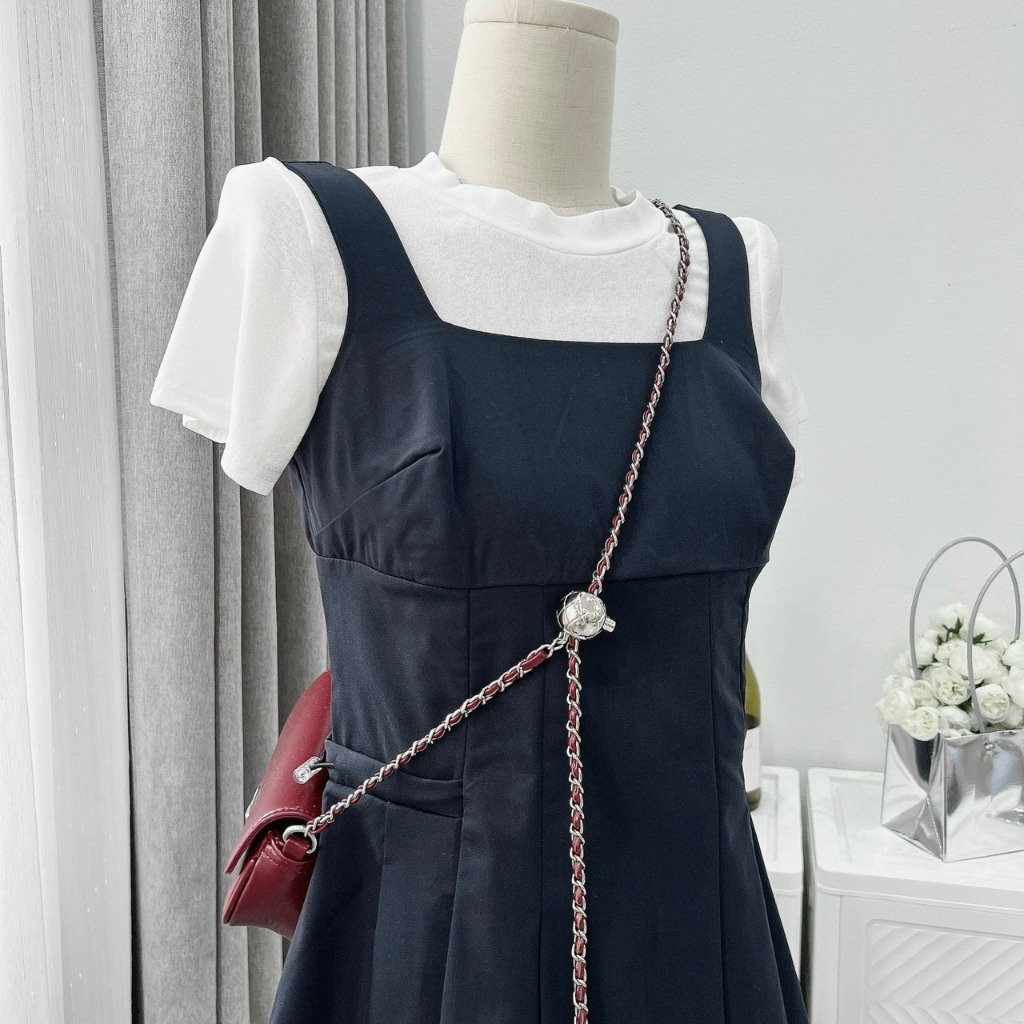 [Hàng Shop]: Sét Váy Yếm Xanh Than Mix Áo Giấy Hack Eo Đơn Giản Cho Nàng Đi Chơi Dã Ngoại Kèm Ảnh Thật [SV61] Lollaye | BigBuy360 - bigbuy360.vn