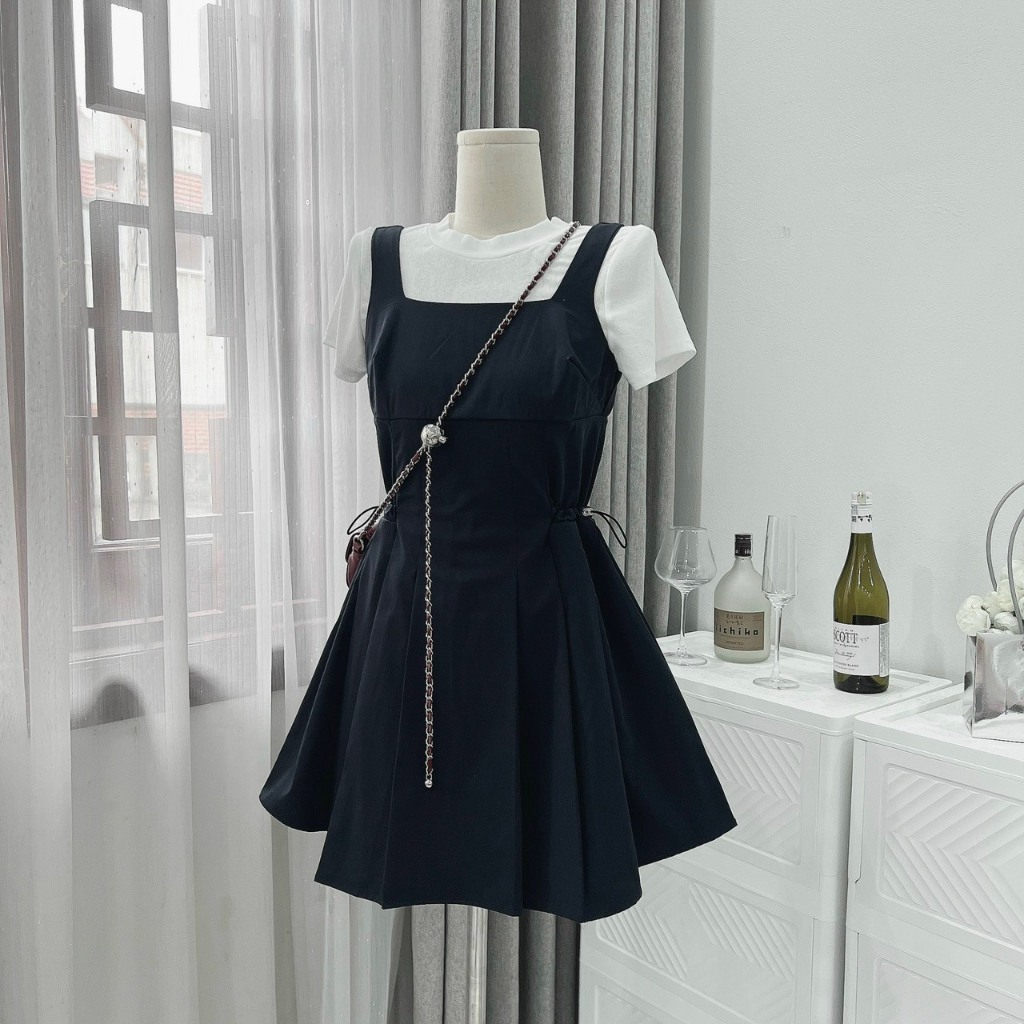 [Hàng Shop]: Sét Váy Yếm Xanh Than Mix Áo Giấy Hack Eo Đơn Giản Cho Nàng Đi Chơi Dã Ngoại Kèm Ảnh Thật [SV61] Lollaye | BigBuy360 - bigbuy360.vn