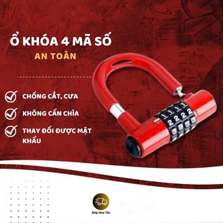 Ổ khoá chữ U 4 số an toàn, khoá chữ U 4 số, khóa 4 số chống trộm, ổ khoá số mật mã tiện lợi