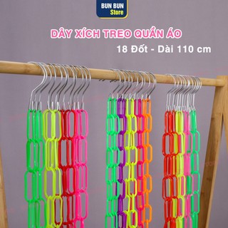 Dây xích treo quần áo, Bản dài 1,1m, Xích nhựa tổng 18 mắt xích