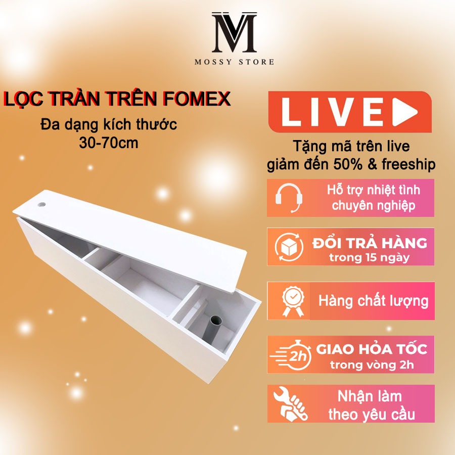Lọc Tràn Trên Bể Cá Nhựa Fomex Trắng 8li Hoặc Fomex Phủ PVC Đen 5li Cho Bể Kính 30-80cm.