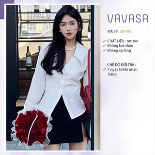 ÁO SƠ MI KIỂU TRẮNG VAVASA SIZE M ( có ảnh thật )