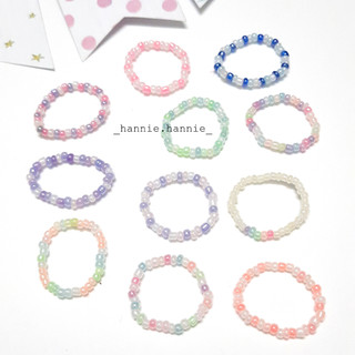 🌈 Nhẫn hạt cườm 2mm cầu vồng - Nhẫn dành cho nữ handmade đơn giản