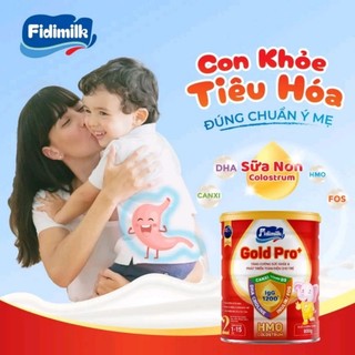 Sữa Fidimilk Gold Pro 2+ Lon 800g- cho trẻ từ 1_15 tuổi- phát triển toàn diện cho trẻ