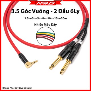 Dây 3.5 Ra 2 Đầu 6 Ly (jack 3.5 cong ra 2 đầu 6 ly thẳng), dài 1.5m-3m-5m-8m-10m-15m-20m.