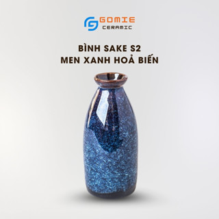 Bình Sake S2 Xanh hoả biến cao cấp - Bình đựng rượu sake - Gốm sứ cao cấp Bát Tràng