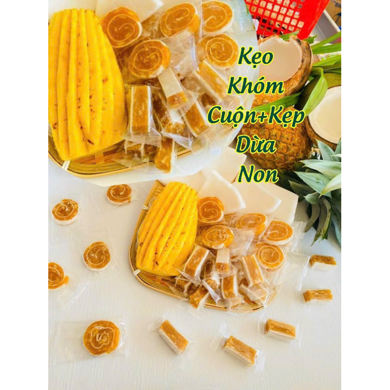 Kẹo Khóm Dừa Non Cuộn/ Thanh Dài