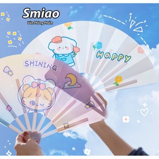 Quạt nhựa mini cầm tay gấp gọn nhiều hình cute dễ thương
