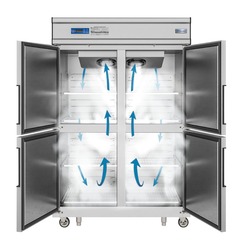 Tủ đông công nghiệp 4 cánh, hai chế độ đông mát