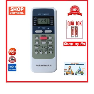 Điều khiển điều hòa Midea R51M/E 1 nút hồng mặt xanh loại tốt thay thế cho mã khiển zin theo máy - Remote midea