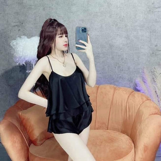 Đồ bộ ngủ nữ 2 dây bộ ngủ 2 dây nữ bộ mặc nhà nữ sexy satin cao cấp mềm mịn mát - CN10