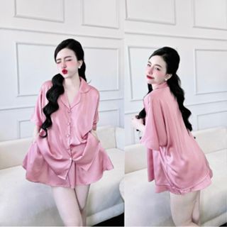 Đồ Ngủ Pijama Bigsize MIKY, Đồ Ngủ Bigsize lụa Latin cao cấp mềm mại xinh xắn < 80KG