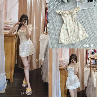 Đầm Hoa Thêu Trễ Vai