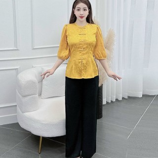 Đồ bộ áo bà ba set đồ bộ quần ống rộng bà ba miền tây nữ cách tân set đồ bà ba đồ lam đi chùa - cn168