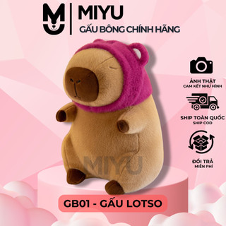 Gấu Bông Mũ Lotso MIYU - Thú Bông Chuột Lang Capybara Đáng Yêu - Gấu Bông Cao Cấp - Thú Nhồi Bông Chất Vải Siêu Mịn