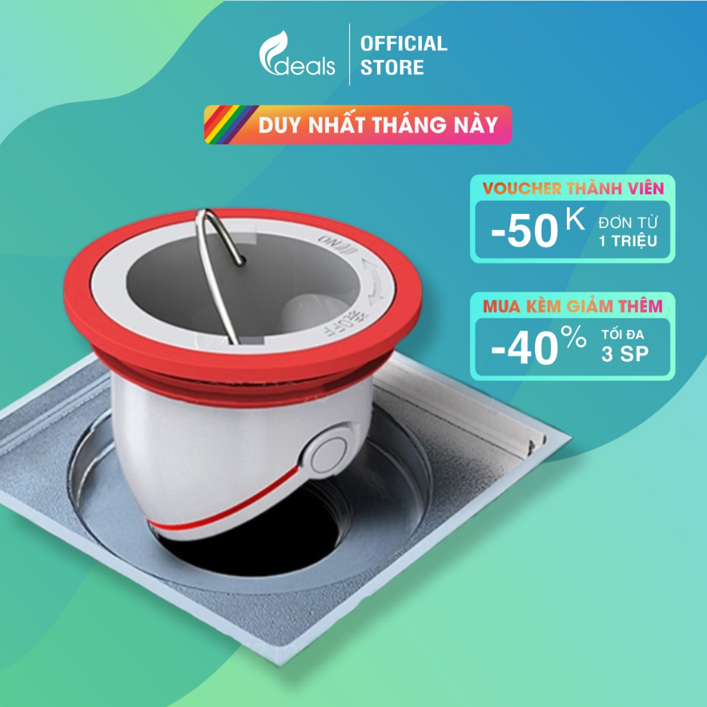 [Mẫu Mới - Đủ Kích Cỡ] Nắp Ngăn Mùi Thoát Sàn Ecodeals - Chặn Mùi Hôi, Côn Trùng, Trào Ngược