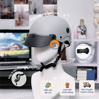  Nón bảo hiểm Napoli N088 màu Xám xi măng - Sản phẩm cao cấp - Đạt chuẩn kiểm định 