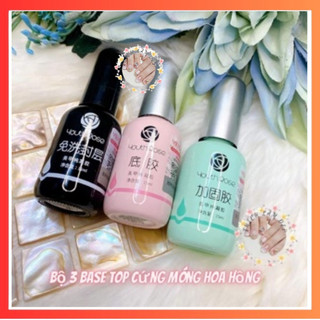 Bộ 3 top - base - cứng móng hoa hồng youth rose 15ml chính hãng