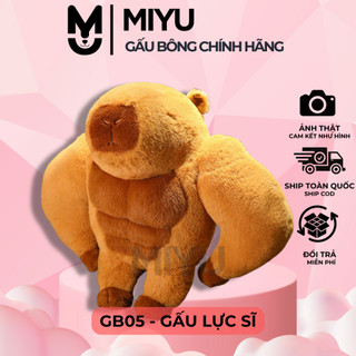 Gấu Bông Lực Sĩ MIYU - Thú Bông Chuột Lang Capybara Đáng Yêu - Gấu Bông Cao Cấp - Chất Vải Siêu Mịn - An Toàn Với Trẻ Em