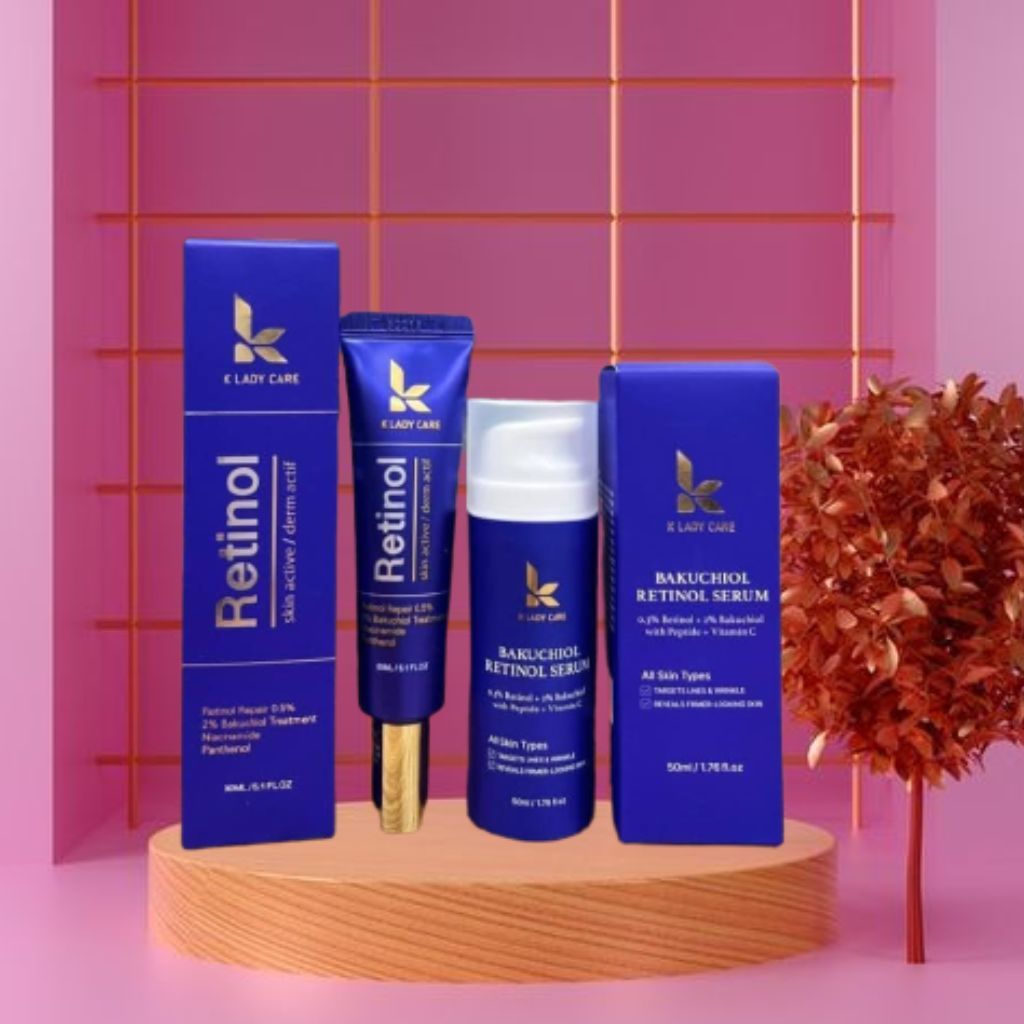 Combo Kem Dưỡng Retinol 0.5% K lady care & Serum cấp ẩm K Lady Care Ngừa Lão Hoá Căng Bóng Da Korea