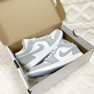 Giày Air Jd1 Low White Wolf Grey full box
