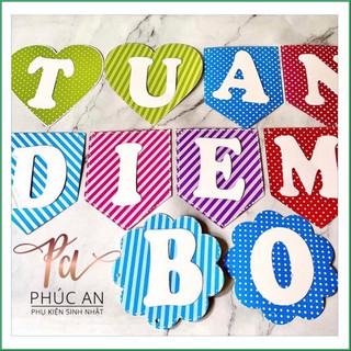 24 chữ cái giấy bìa cứng (không bao gồm miếng dán) trang trí hpbd