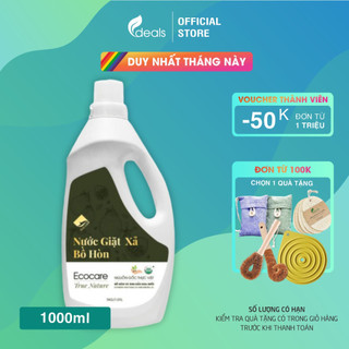 Nước giặt xả hữu cơ Bồ Hòn tinh dầu Hoa Bưởi ECOCARE 1 lít - An toàn tuyệt đối cho bé