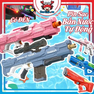 Súng Nước Điện Tự Động Cỡ Lớn Pin Sạc, Súng Bắn Nước Áp Lực Phun Nước Xa Mạnh Có Ống Ngắm Đồ Chơi Ngoài Trời Cao Cấp Đẹp