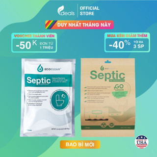 EcoClean SEPTIC - Men Vi Sinh USA Xử Lý Hầm Cầu Bể Phốt Tránh Hút Hầm - KPT CHEM - Gói 100g