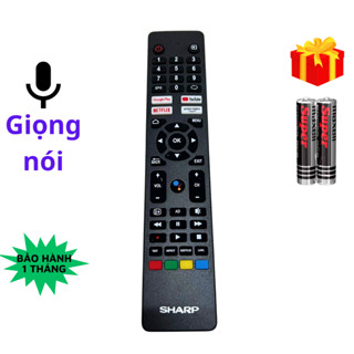 Remote điều khiển tivi SHARP Mã 06, Giọng nói, điều khiển TV SHARP internet - Tặng kèm pin