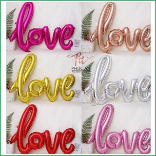 Bóng kiếng nhôm 65cm chữ LOVE dính liền trang trí lung linh