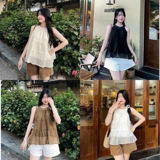set áo yếm 3 tầng kèm quần short