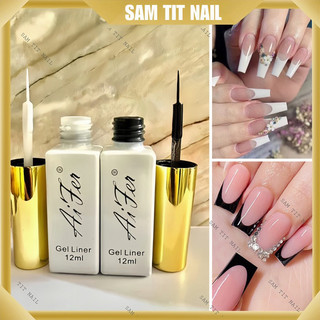 Sơn phen đầu móng trắng đen - Sơn aifer cọ nét. 